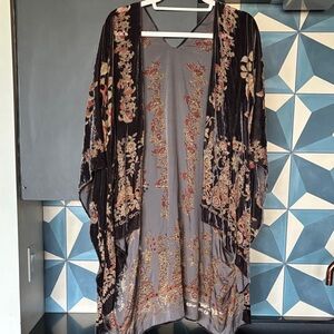Burnt Velvet Floral Kimono Cardigan